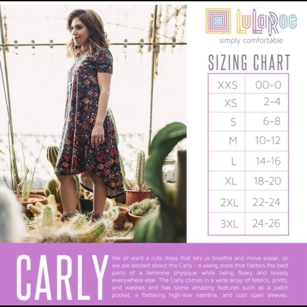 LuLaRoe Grey Short Sleeve Carly Swing Dress Size XS - Picture 2 of 9